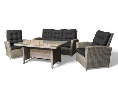 Loungeset / Sofaset Canberry Blended Grey voor 5 personen | met verstelbare rugleuning 1068725