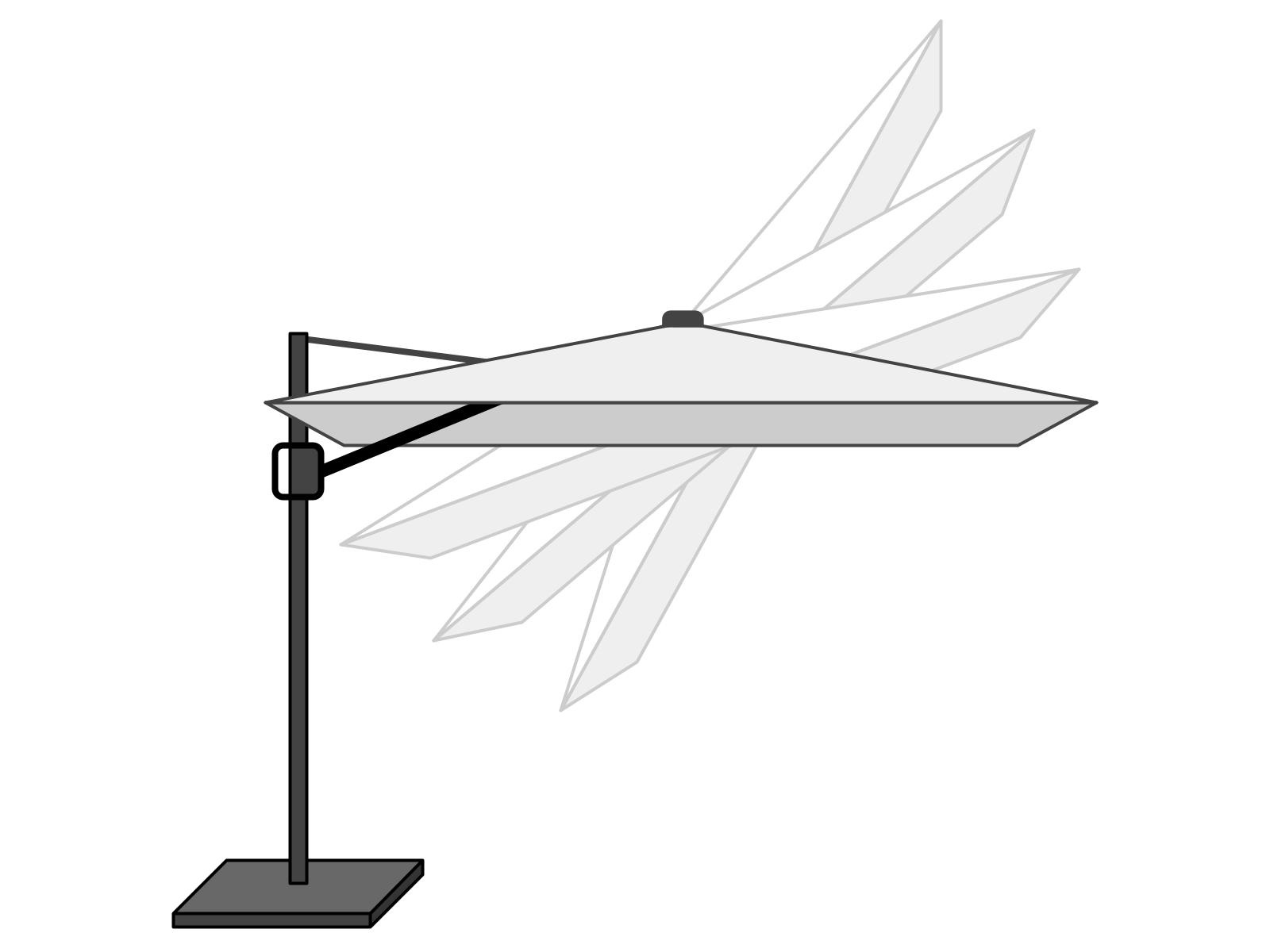 Zweefparasol VirgoFlex Grijs Ø350 cm