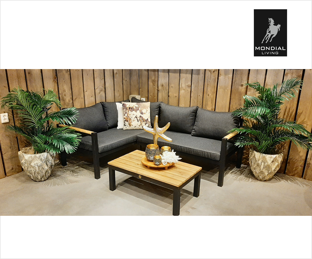 4-persoons Loungeset Firenza | Hoekset incl. acacia houten tafel