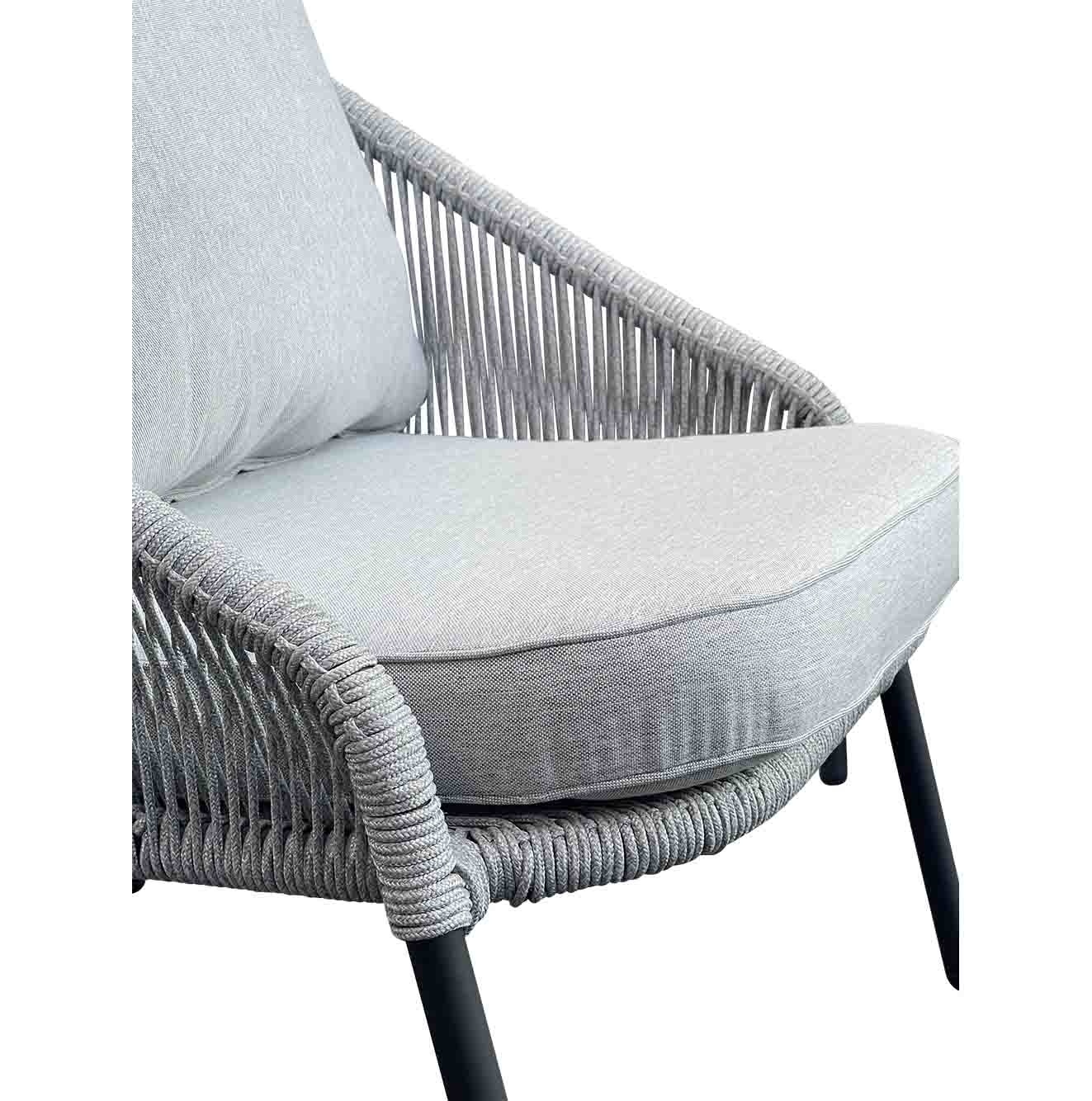 Loungeset Natal Grijs 4-delig | Aluminium met touw vlechtwerk
