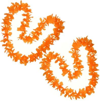 Pakket van 3x stuks oranje Hawaii krans slingers - Oranje supporter feestartikelen 1082726