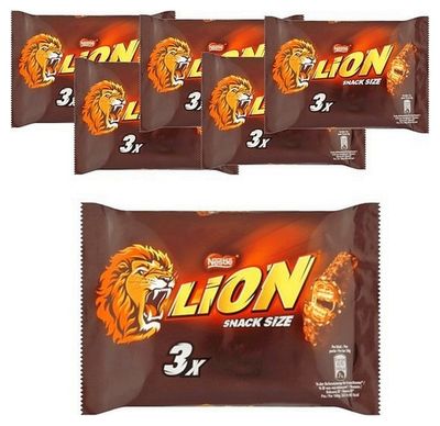 6x Lion 3-pack 90 gram - Voordeelverpakking Snoepgoed 1081938