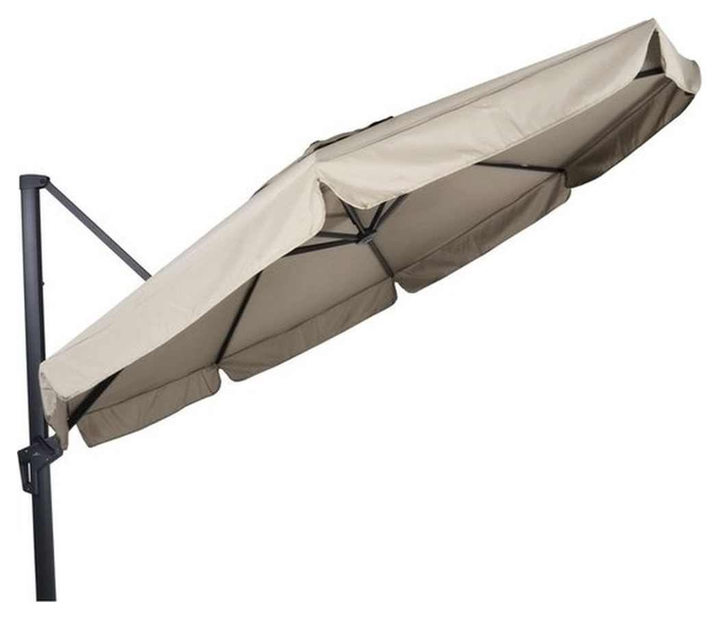 Zweefparasol Virgo Ecru Ø350 cm - inclusief zware parasolvoet