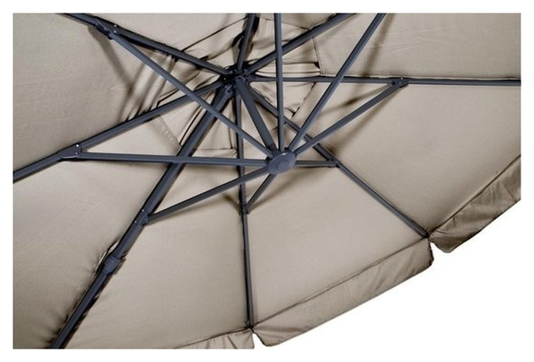 Zweefparasol Virgo Ecru Ø350 cm - inclusief zware parasolvoet