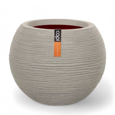 Capi Europe - Vaas bol Rib NL - 40 x 32 cm - Lichtgrijs - Opening Ø24 cm 1090930