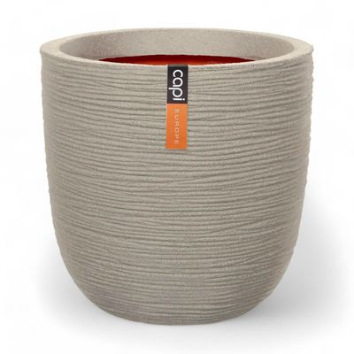Capi Europe - Bloempot bol Waste Rib NL - 43 x 41 cm - Lichtgrijs - Opening Ø35 cm 1090903