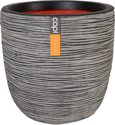 Capi Europe - Bloempot bol Waste Rib NL KOFZ935 - 55 x 53 cm - Terrazzo grijs 1091032