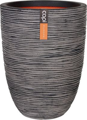 Capi Europe - Vaas elegant laag Rib NL - 34 x 46 cm - Antraciet - Opening Ø27 cm 1090922