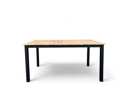 Tuintafel / Eettafel Dayton Teakhout 150x90 cm - Zwart onderstel 1090495