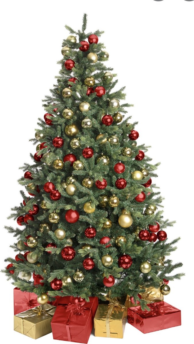 Kerstballen van glas Ø5,7 cm - Rood/Goud- 18 stuks