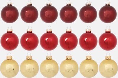Kerstballen van glas Ø5,7 cm - Rood/Goud- 18 stuks 1090201