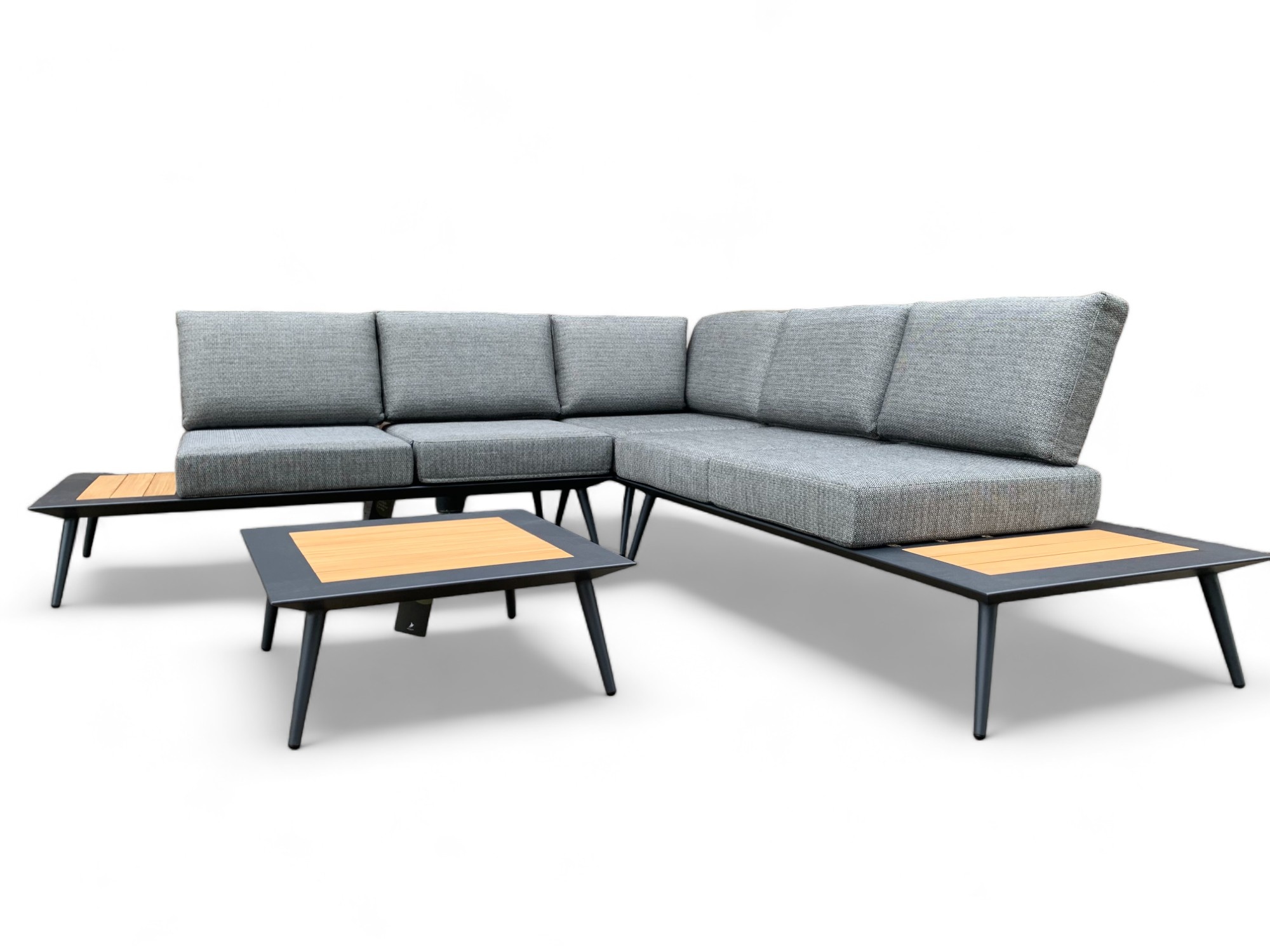 Loungeset / Hoekset Bergamo Antraciet met koffietafel