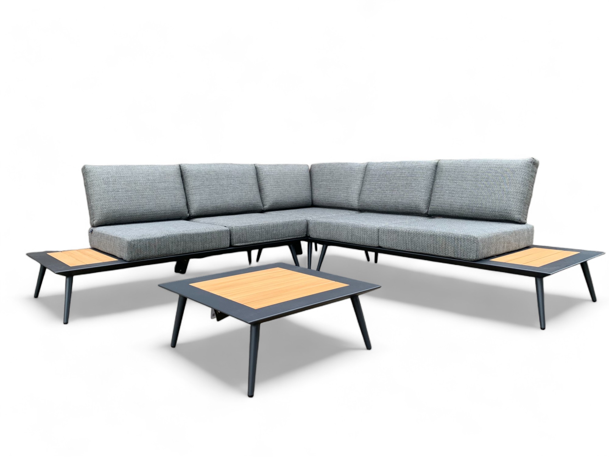Loungeset / Hoekset Bergamo Antraciet met koffietafel