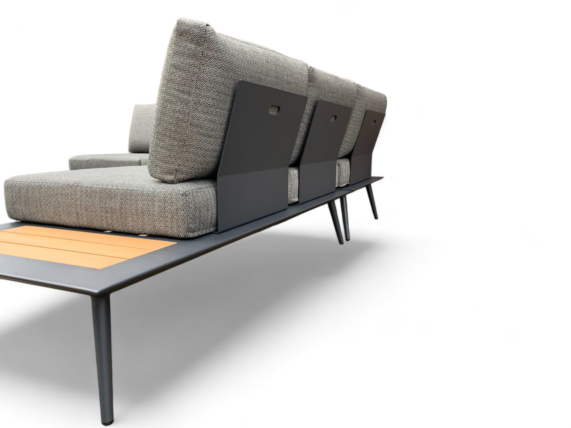 Loungeset / Hoekset Bergamo Antraciet met koffietafel