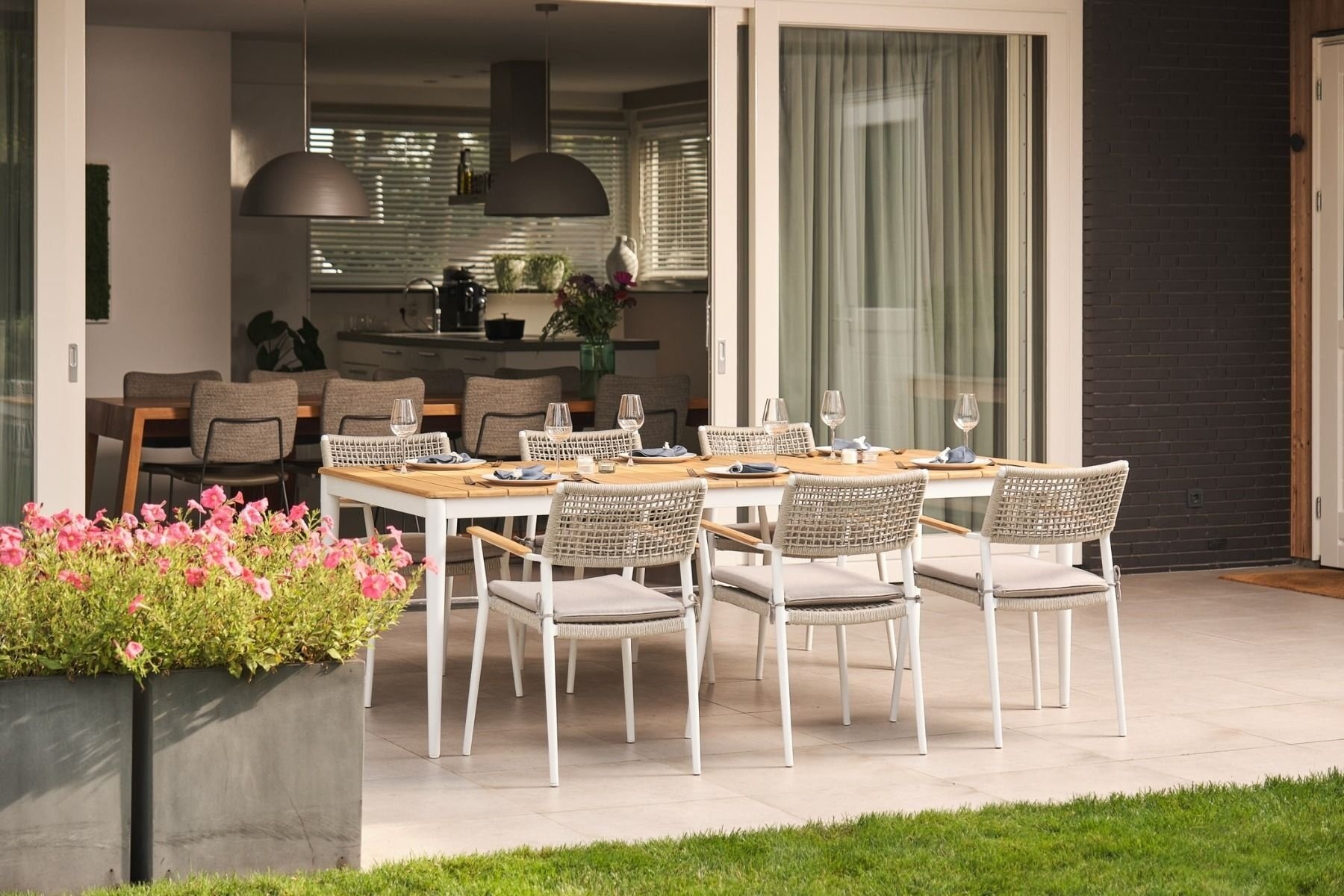 Tuintafel Sandro 180 x 90 cm | Aluminium Frame Wit