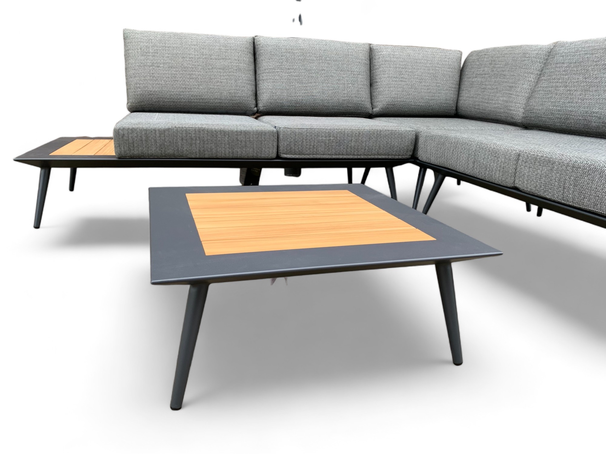 Loungeset / Hoekset Bergamo Antraciet met koffietafel