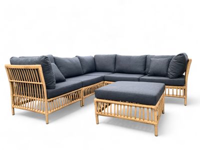 Loungeset / Hoekset Maira Bamboe met Hocker 1089938