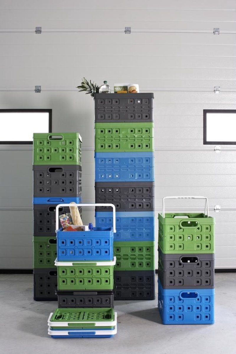 Sunware Square Vouwkrat Blauw 32 liter - 49 x 36 x H24.5 cm - Set van 2 stuks