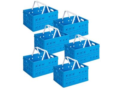 Sunware Square Vouwkrat Blauw 32 liter - 49 x 36 x 24.5 cm - Set van 6 stuks 1090083