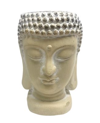 Bloempot Boeddha van steen 29 cm - Creme 1089830