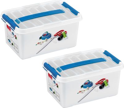 Sunware Q-line Naaidoos met inzet/vakverdeling 6 liter - Set van 2 stuks 1090091
