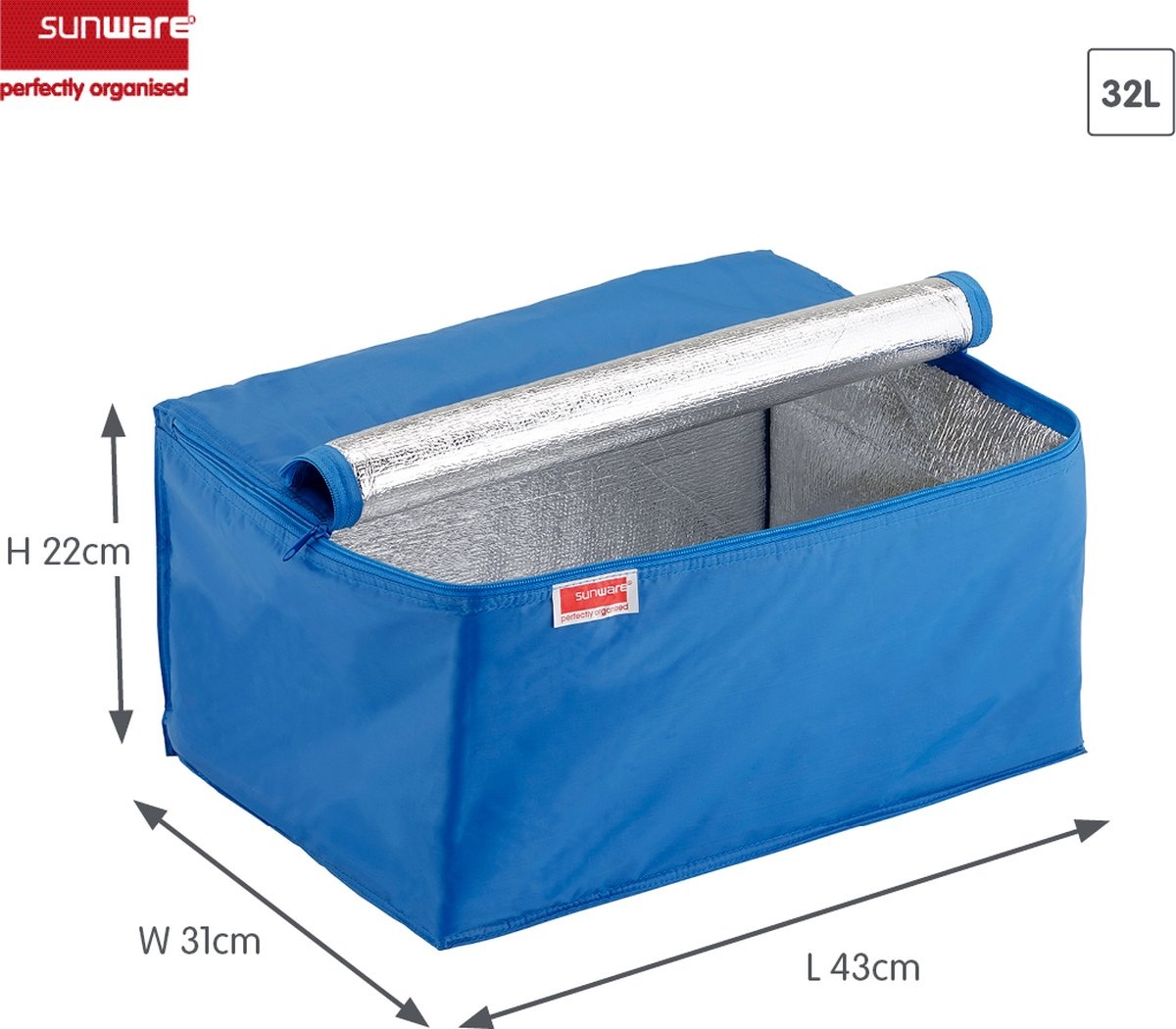Sunware Square Koeltas Blauw voor vouwkrat 32 liter - Set van 2 stuks