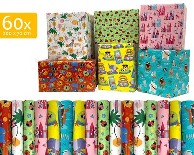 Kadopapier - Inpakpapier - Cadeaupapier 200 x 70 cm Kids - 60 rollen 1089085