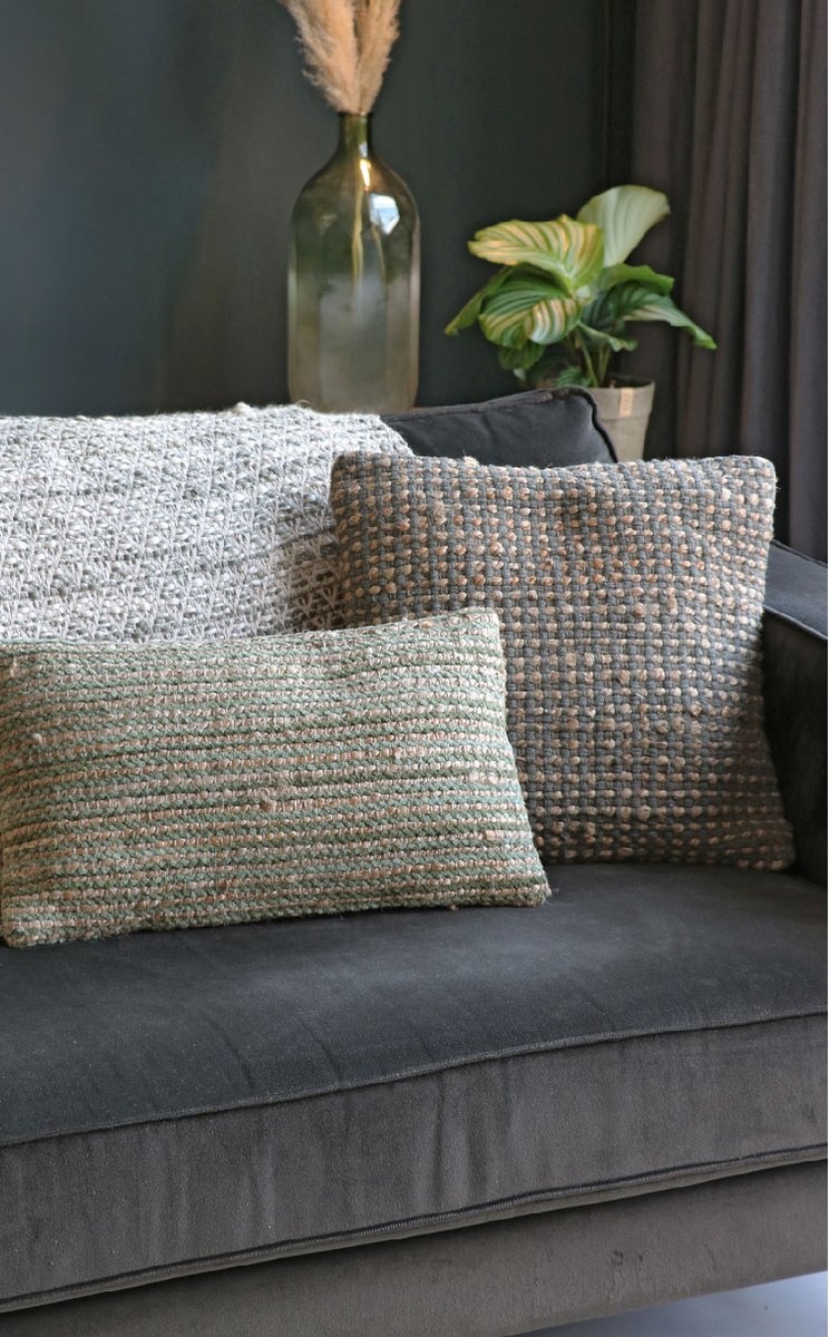 Sizo Handmade Kussen Delhi 45 x 45 cm - Blauw