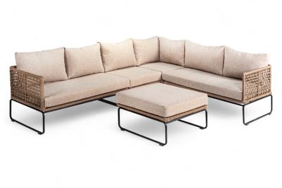 Loungeset / Hoekset Knox Taupe inclusief Hocker 1089944