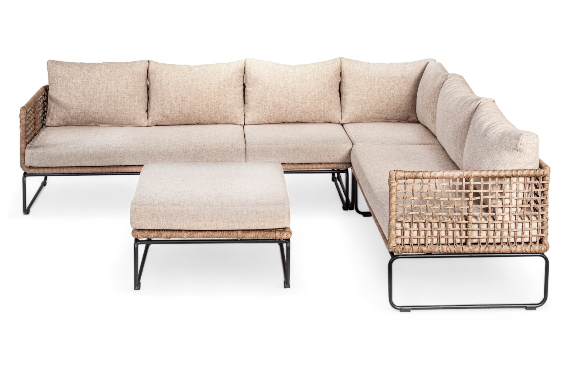 Loungeset / Hoekset Knox Taupe inclusief Hocker