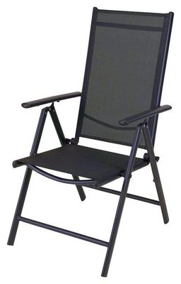 Pro Garden Tuinstoel/ Klapstoel / Vouwstoel/ Campingstoel - Inklapbaar - Zwart 1072384