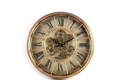 Vintage Wandklok met Tandwiel Ø46.5 cm | Goud 1073321