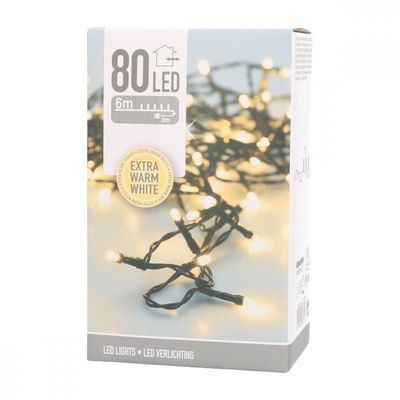Kerstverlichting 80 LED Extra warm wit 6 meter - Binnen & buiten 1067668