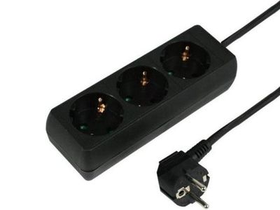 Contactdoos zwart - 3 voudig - 5 meter 1044116