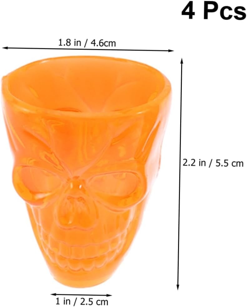 Halloween Shotglaasjes | Doodskop shotglaasjes | 4 stuks Halloween Shotglaasjes | Doodskop shotglaasjes | 4 stuks