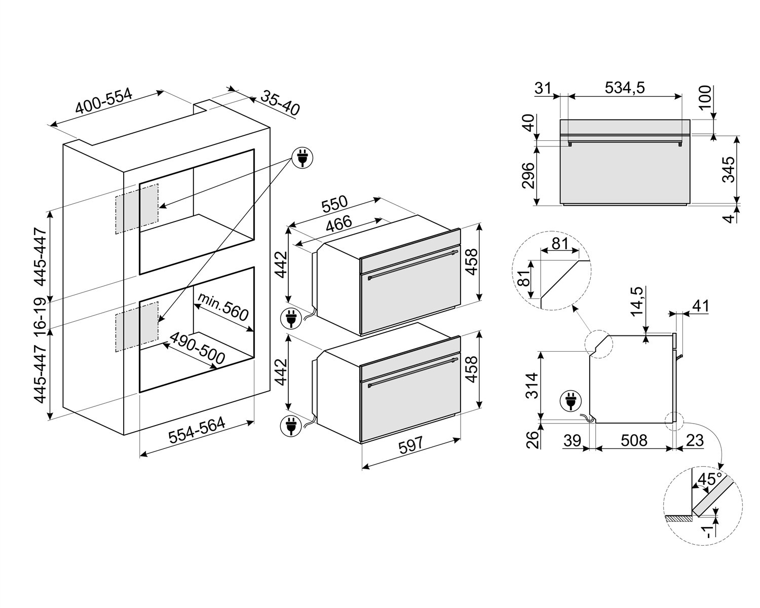 SMEG SF4104WVCPN Stoomoven 41L Zwart inbouw 45 cm A+ SMEG SF4104WVCPN Stoomoven 41L Zwart inbouw 45 cm A+