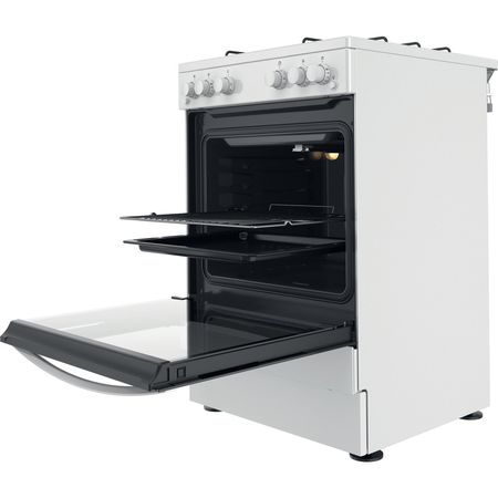 Indesit IS67G1PMW Gasfornuis 60 cm Vrijstaand Indesit IS67G1PMW Gasfornuis 60 cm Vrijstaand