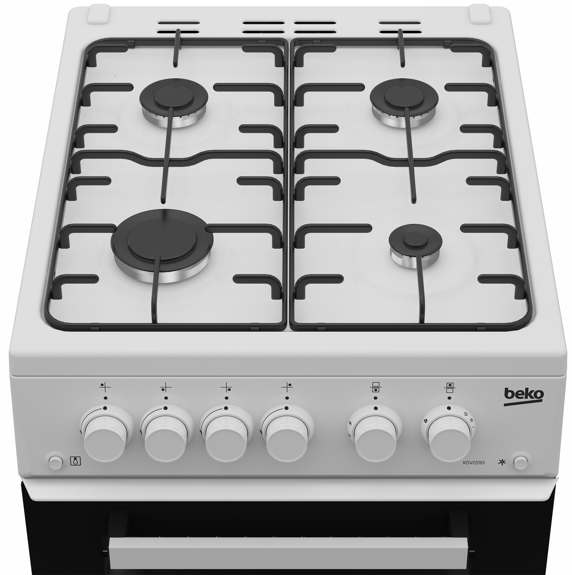 Beko KDVG593W Fornuis 50 cm Vrijstaand Gasfornuis met Grill Beko KDVG593W Fornuis 50 cm Vrijstaand Gasfornuis met Grill
