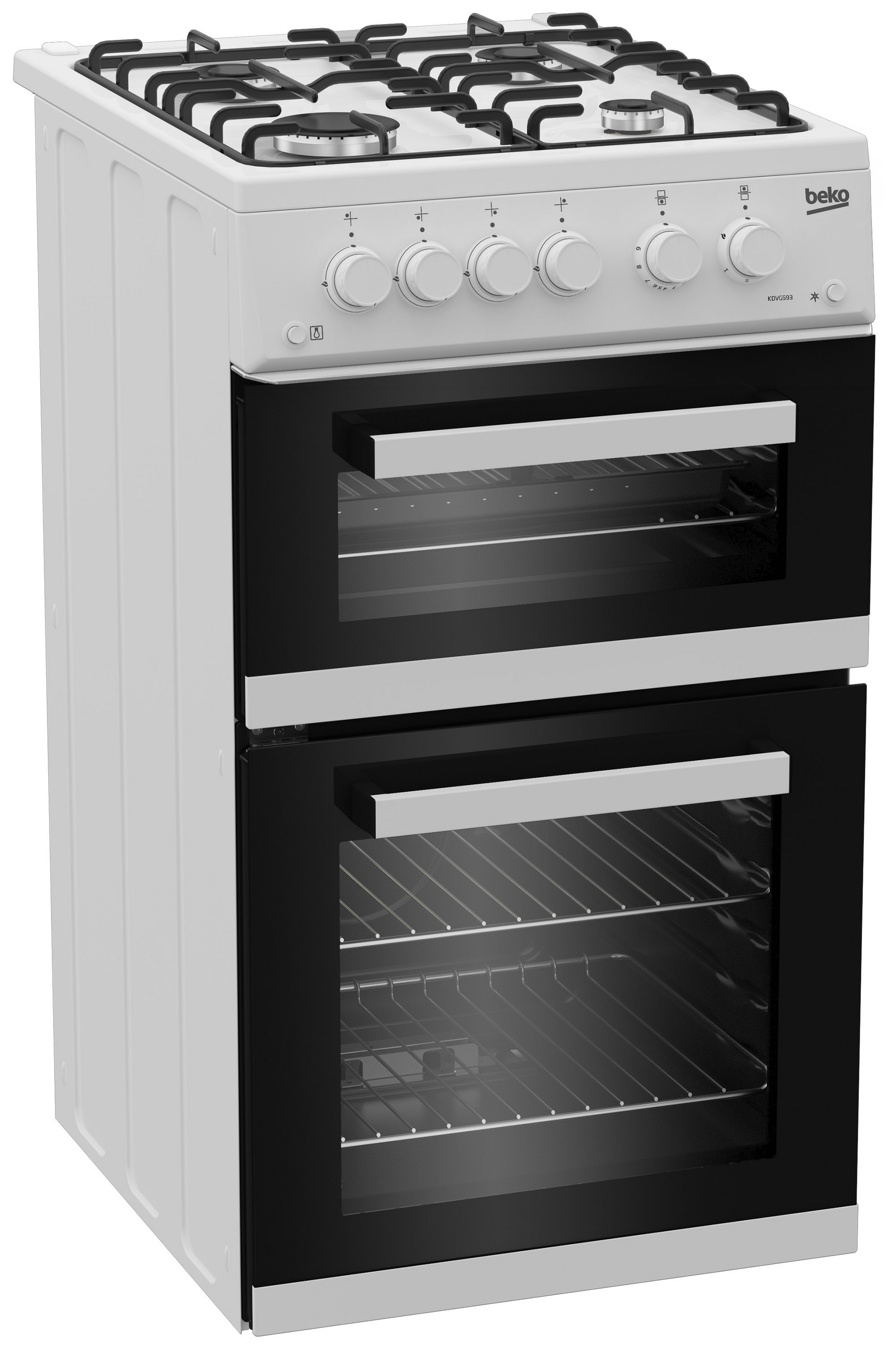 Beko KDVG593W Fornuis 50 cm Vrijstaand Gasfornuis met Grill Beko KDVG593W Fornuis 50 cm Vrijstaand Gasfornuis met Grill