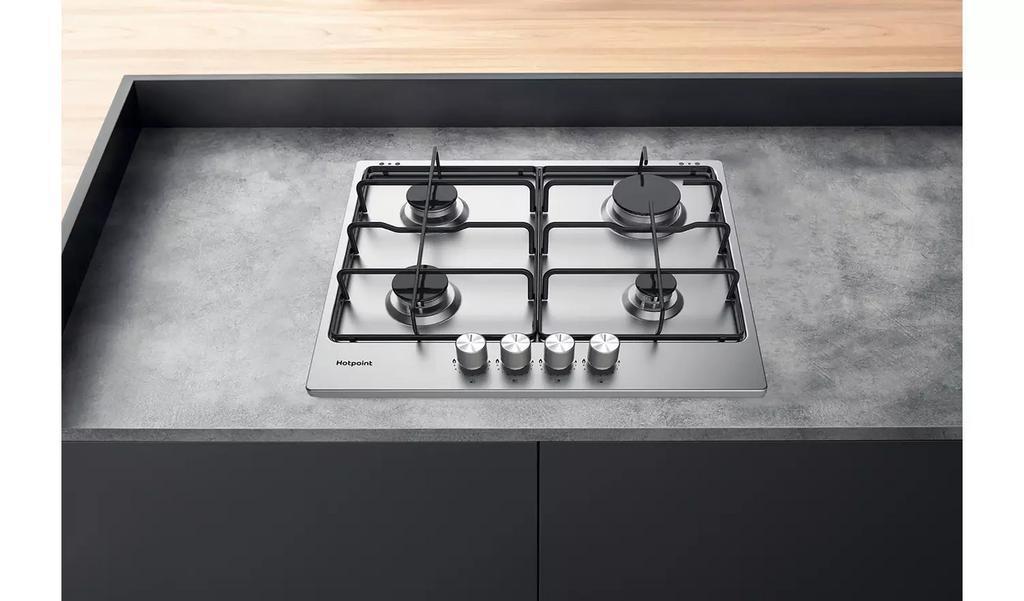 Hotpoint PPH60PFIXUK Gaskookplaat 59x51 cm RVS 4-Pits Hotpoint PPH60PFIXUK Gaskookplaat 59x51 cm RVS 4-Pits