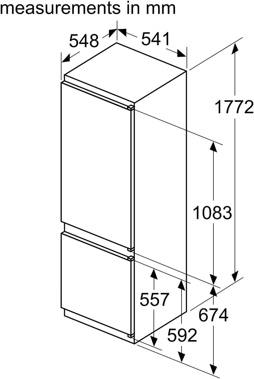 Bosch KIV87NSF0G Inbouw Koel/Vriescombinatie 177,2 cm Wit Bosch KIV87NSF0G Inbouw Koel/Vriescombinatie 177,2 cm Wit