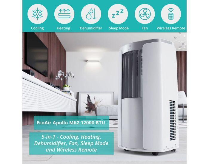 EcoAir Apollo MK2 12000BTU Mobiele Airco 5-in-1warmtepomp EcoAir Apollo MK2 12000BTU Mobiele Airco 5-in-1warmtepomp