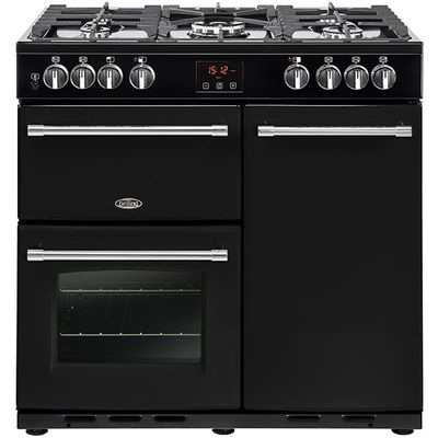 Belling 90DFT Gas Fornuis 90 cm - Zwart RVS 90DFT