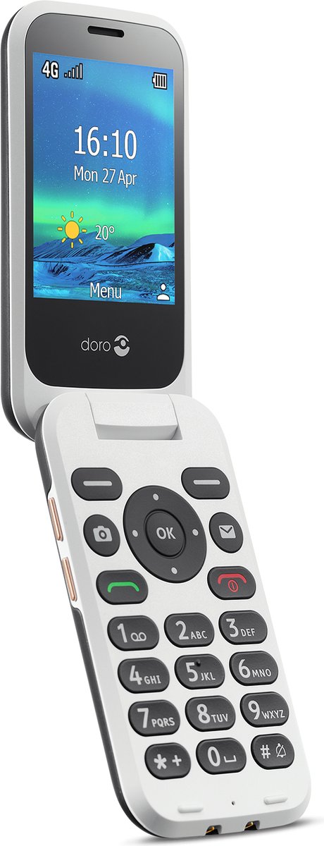 Doro 6880 4G Eenvoudige Klaptelefoon - Zwart