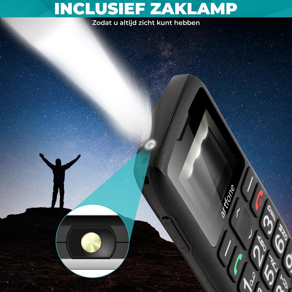 Artfone CS182 Senioren Mobiele Telefoon - Zwart Artfone CS182 Senioren Mobiele Telefoon - Zwart