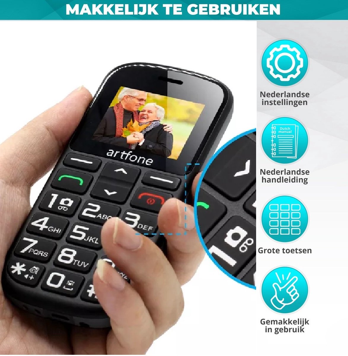 Artfone CS182 Senioren Mobiele Telefoon - Zwart Artfone CS182 Senioren Mobiele Telefoon - Zwart
