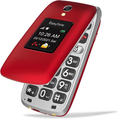 EasyFone Prime-A1 Pro 4G Telefoon - Rood EASYFONE PRIME-A1-PRO-4G