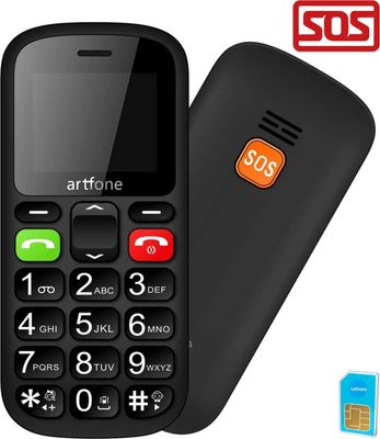 Artfone CS182 Senioren Mobiele Telefoon - Zwart ARTFONE-CS182