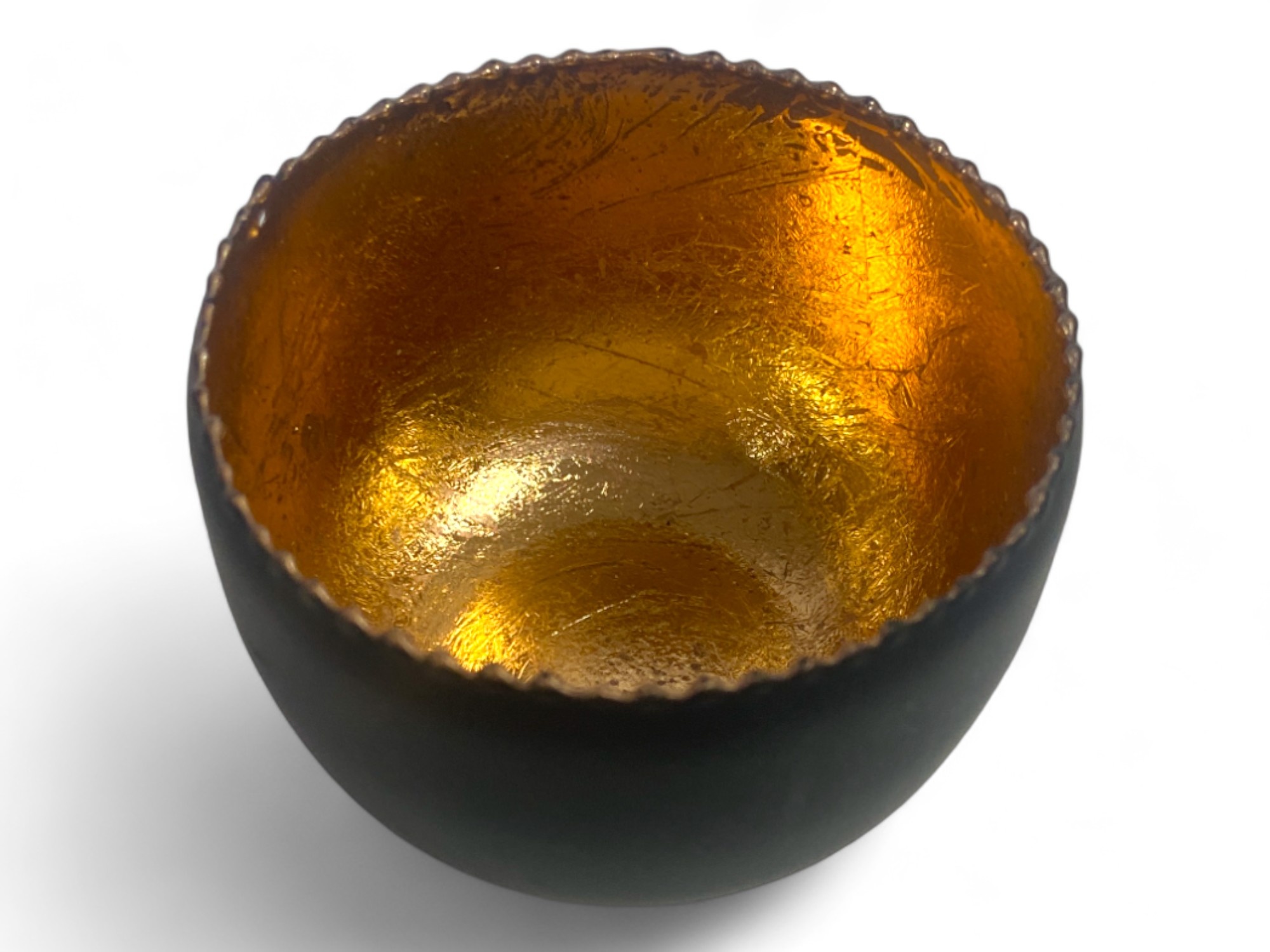 Theelichthouder van metaal - Zwart/Koper - 8,5 x 6 cm Theelichthouder van metaal - Zwart/Koper - 8,5 x 6 cm