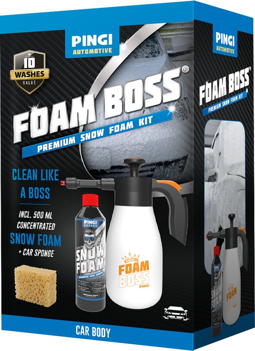 PINGI Automotive Premium Snow Foam Cleaning Kit 500 ml inclusief Spray Gun PINGI Automotive Premium Snow Foam Cleaning Kit 500 ml inclusief Spray Gun
